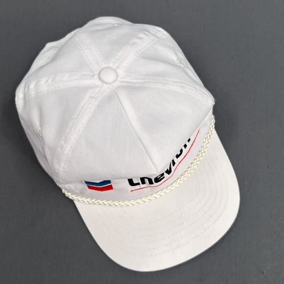 VTG Chevron KC White Embroidered Trucker Hat Grandpa Retro Garage Rope Advertise - Picture 3 of 13